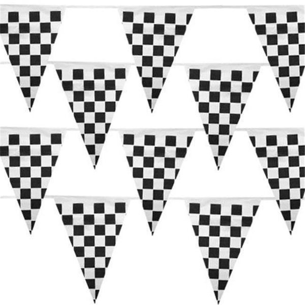 Smartgifts Black & White Checker 100 Foot Pennant Stringer with 48 Flags SM9702